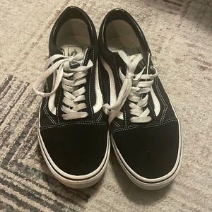 Vans Women Size 9, Black Platform Lace-Up Shoes
